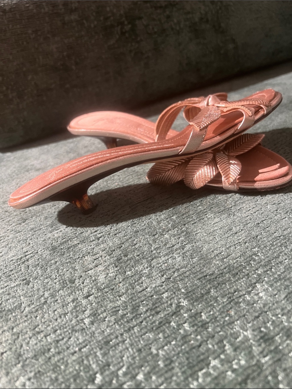 Giuseppe Zanotti Metallic Gold Leaf-Accent Slide Mules - Picture 2 of 5
